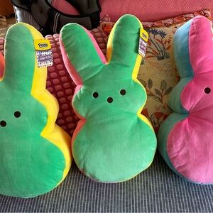 Peeps Plush Easter Bunny Plush Pillow - Purple, Yellow & Pink